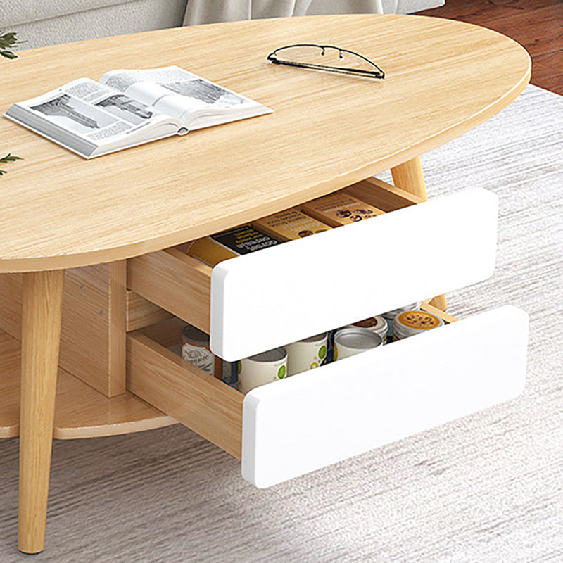 Modern  Coffee Table Wooden 3 Legs Cocktail Table with Drawer