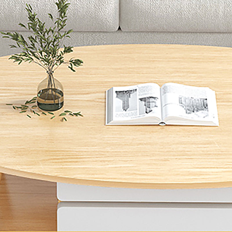 Modern  Coffee Table Wooden 3 Legs Cocktail Table with Drawer