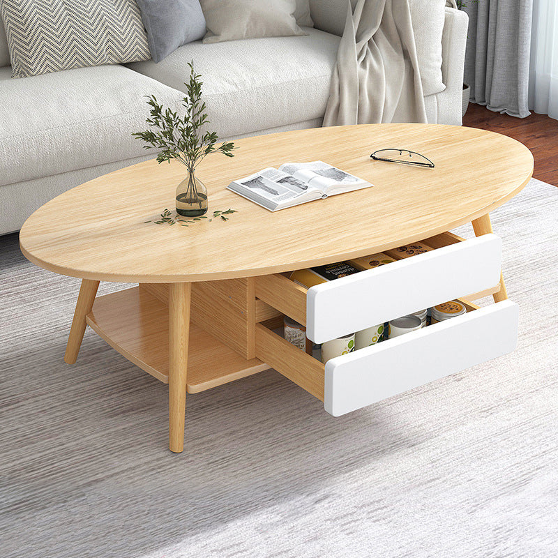 Modern  Coffee Table Wooden 3 Legs Cocktail Table with Drawer