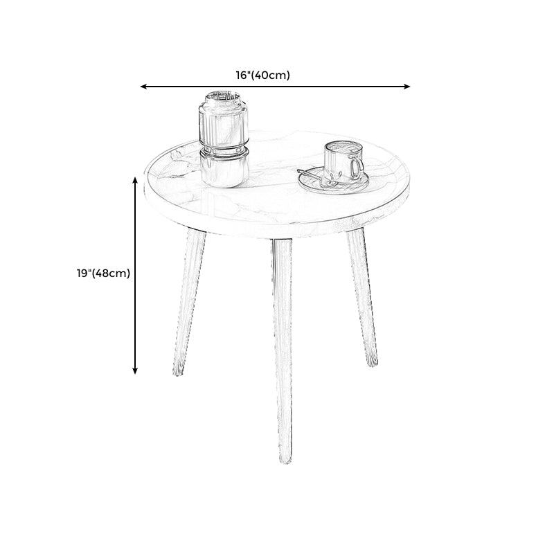 Modern Tray Top Coffee Table Wooden 3 Legs Cocktail Table for Home
