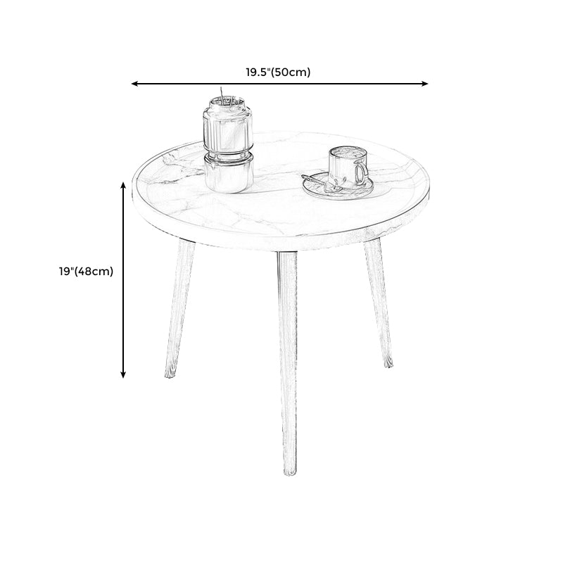 Modern Tray Top Coffee Table Wooden 3 Legs Cocktail Table for Home