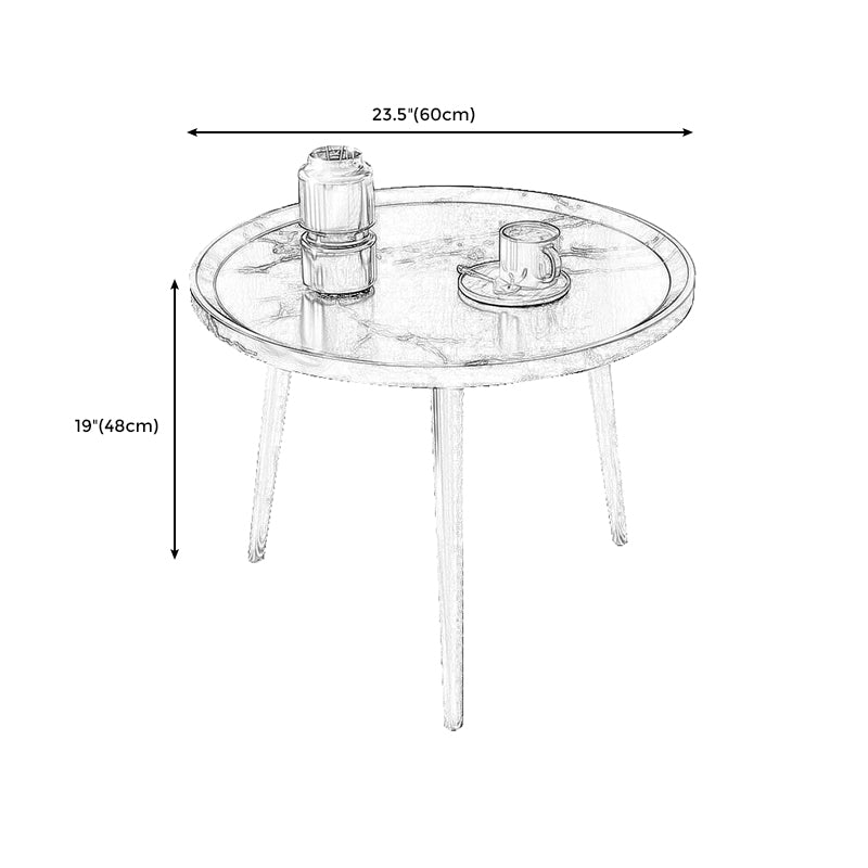 Modern Tray Top Coffee Table Wooden 3 Legs Cocktail Table for Home