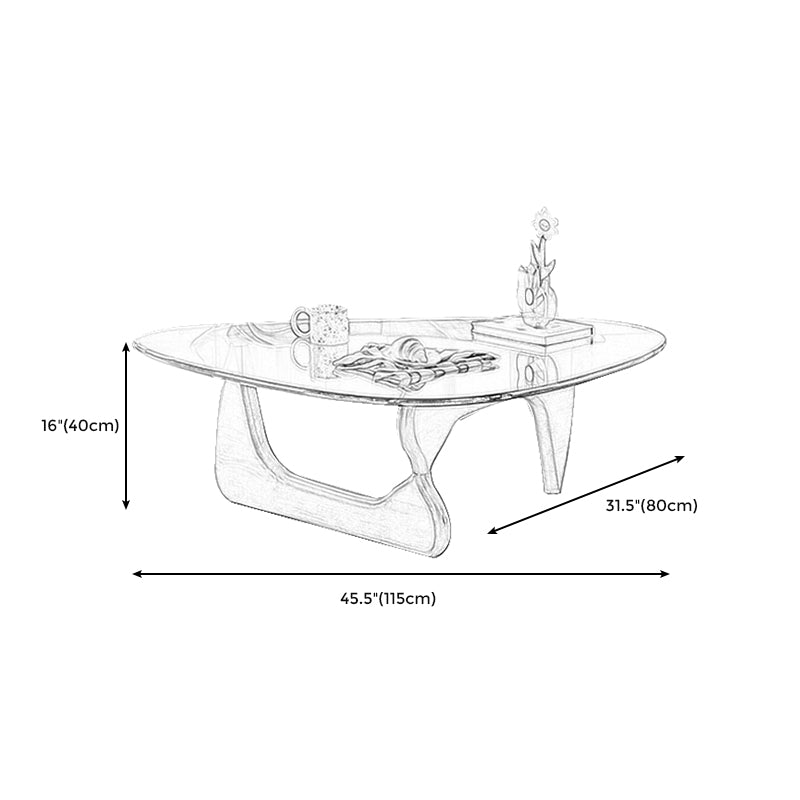 Abstract 1 Single Coffee Table Modern Cocktail Table with Wood Pedestal