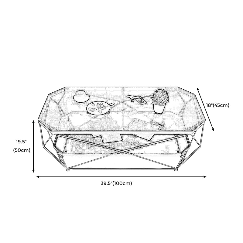 Contemporary Glass Cocktail Table Frame Coffee Table  for Dining Room