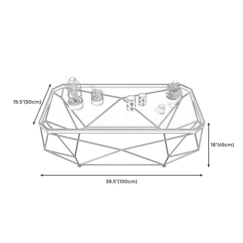 Contemporary Glass Cocktail Table Frame Coffee Table  for Dining Room