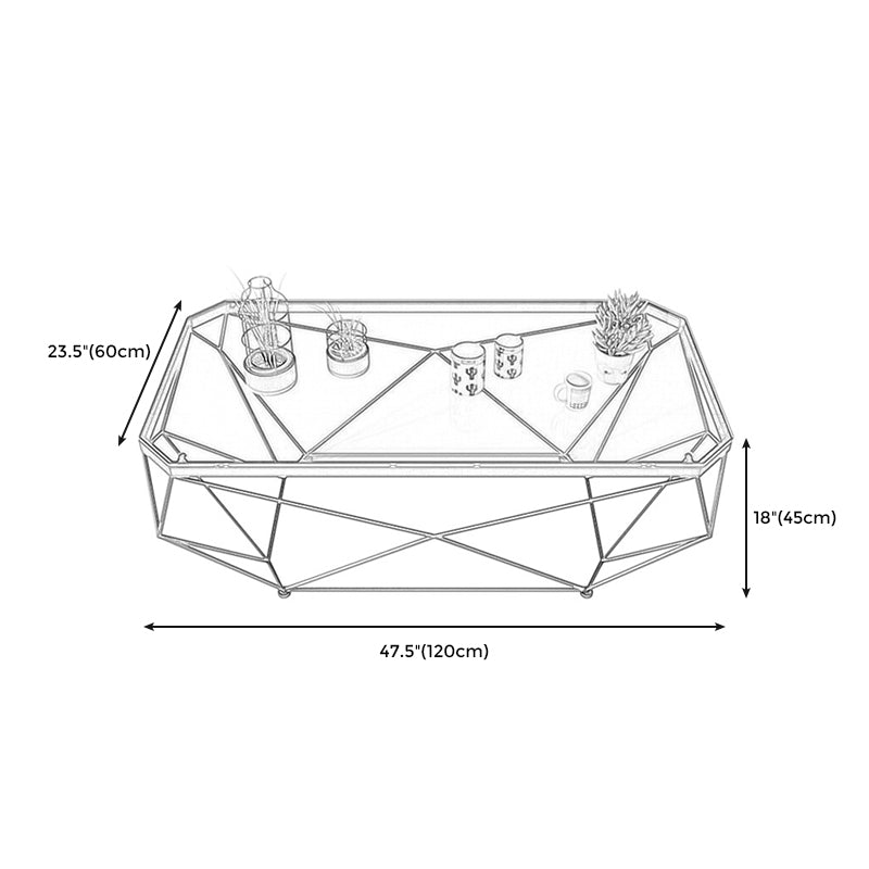 Contemporary Glass Cocktail Table Frame Coffee Table  for Dining Room