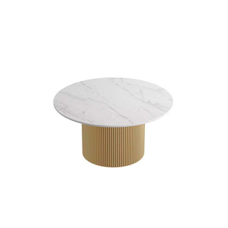 Round White Slate Coffee Table Pedestal 2 Nesting Coffee Table Set