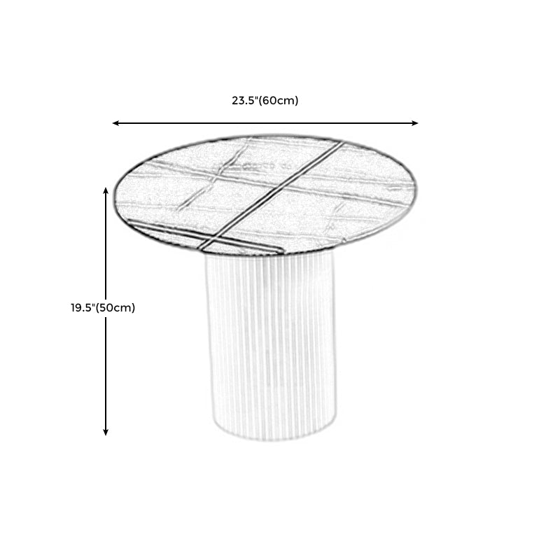 Round White Slate Coffee Table Pedestal 2 Nesting Coffee Table Set