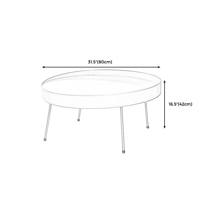 Round with Metal Accents Coffee Table Modern 4 Legs Cocktail Table