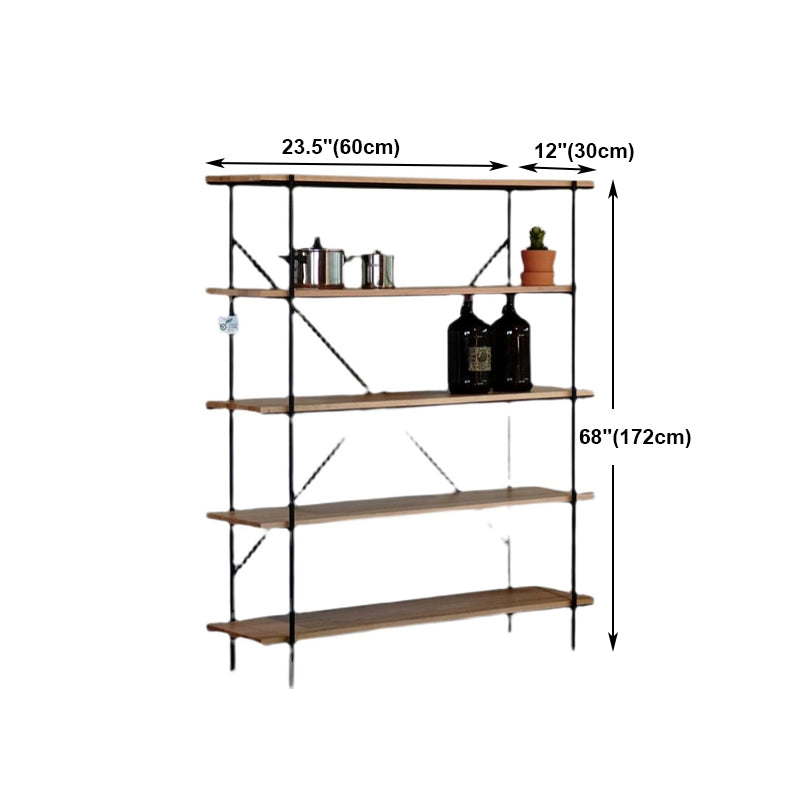 Modern Solid Wood Bookshelf Rectangular Shelves Bookcase for Home Office