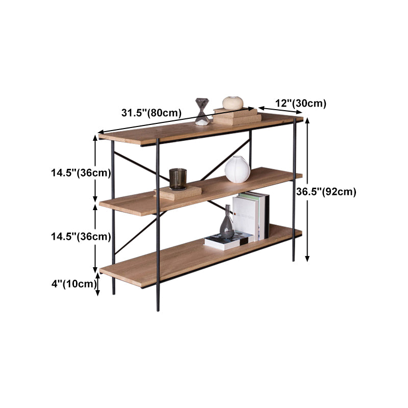 Modern Bookshelf Solid Wood Bookcase With Rectangular Shelves