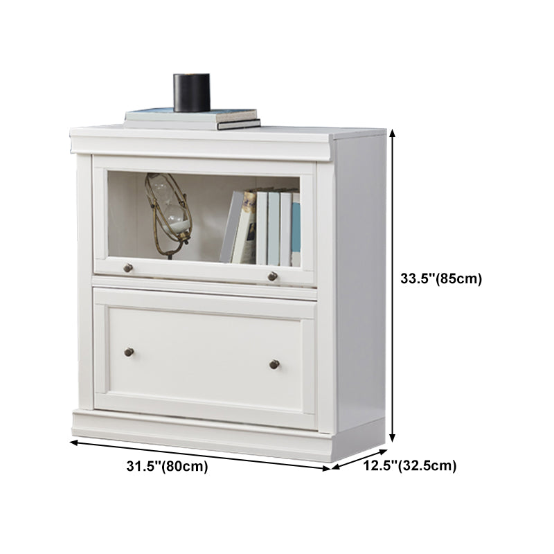 Contemporary Standard Bookcase Wooden Closed Back Bookshelf With Cabinet