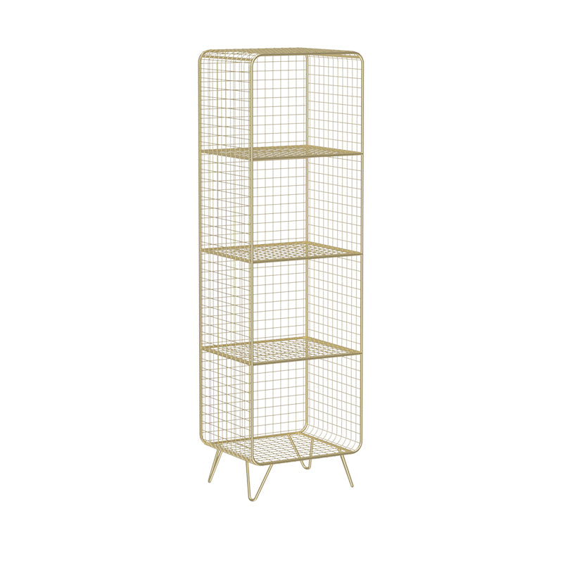 Modern Style Bookcase Vertical Metal Closed Back Bookshelf for Home
