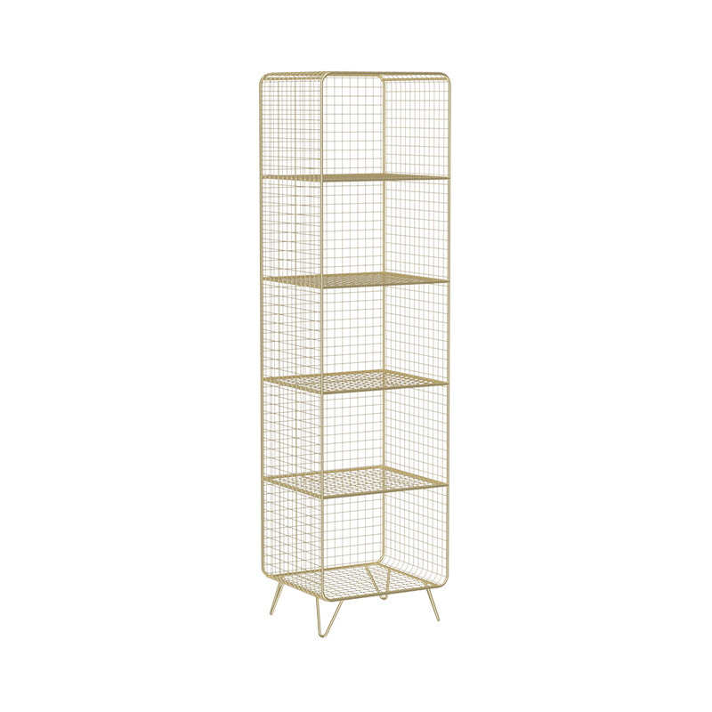 Modern Style Bookcase Vertical Metal Closed Back Bookshelf for Home