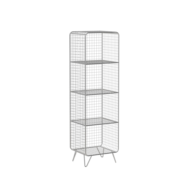 Modern Style Bookcase Vertical Metal Closed Back Bookshelf for Home