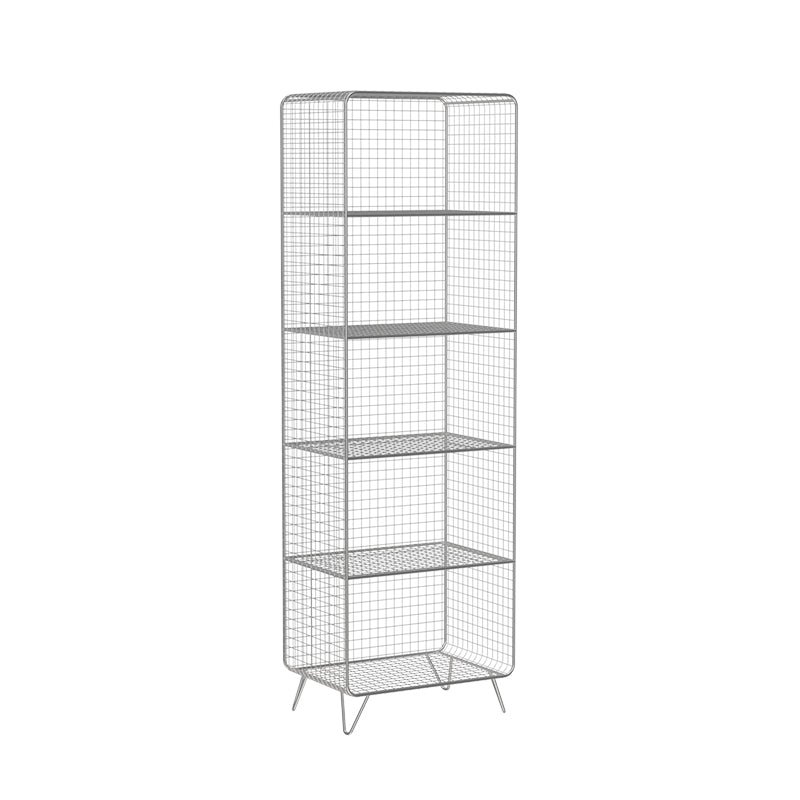 Modern Style Bookcase Vertical Metal Closed Back Bookshelf for Home