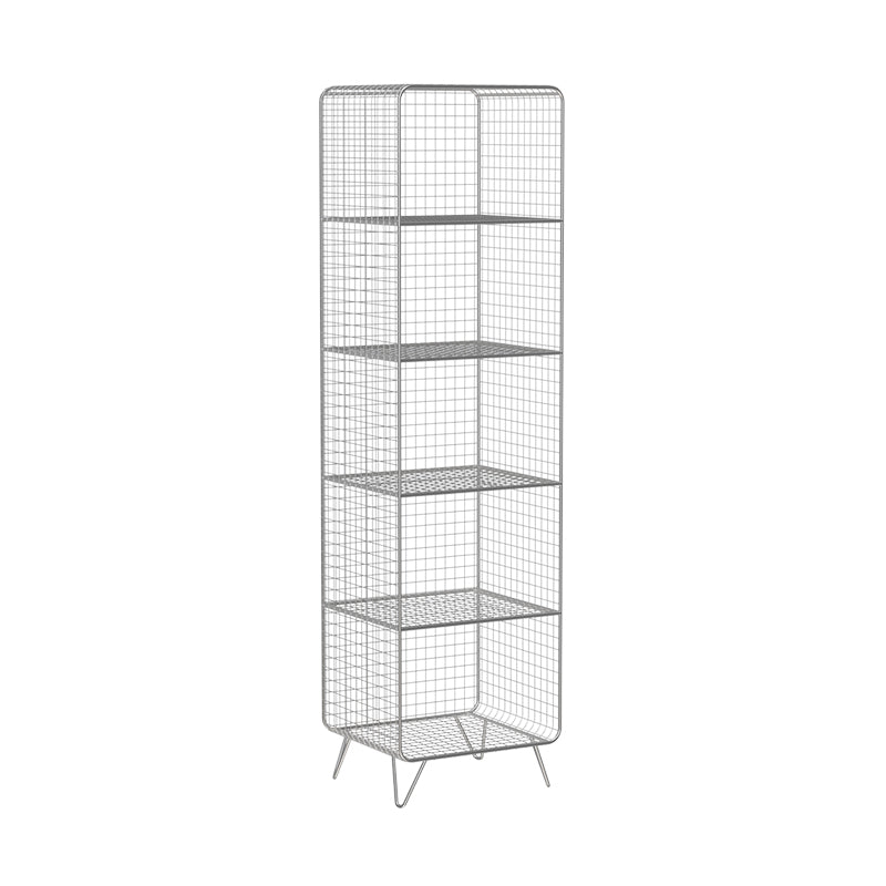 Modern Style Bookcase Vertical Metal Closed Back Bookshelf for Home