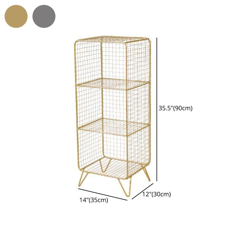 Modern Style Bookcase Vertical Metal Closed Back Bookshelf for Home