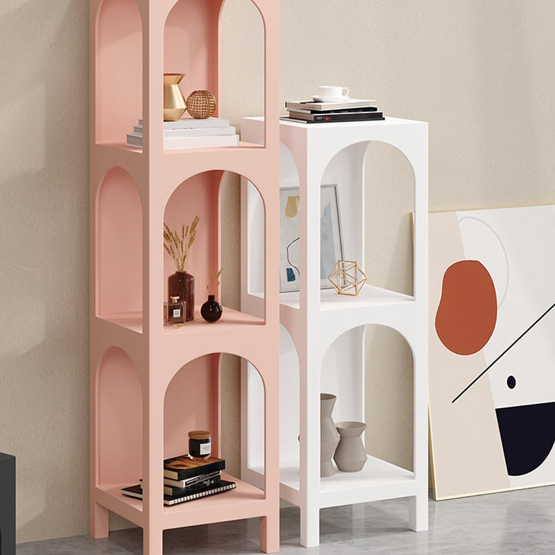 Modern Style Bookcase 13.78" Wide Metal Closed Back Bookshelf for Home