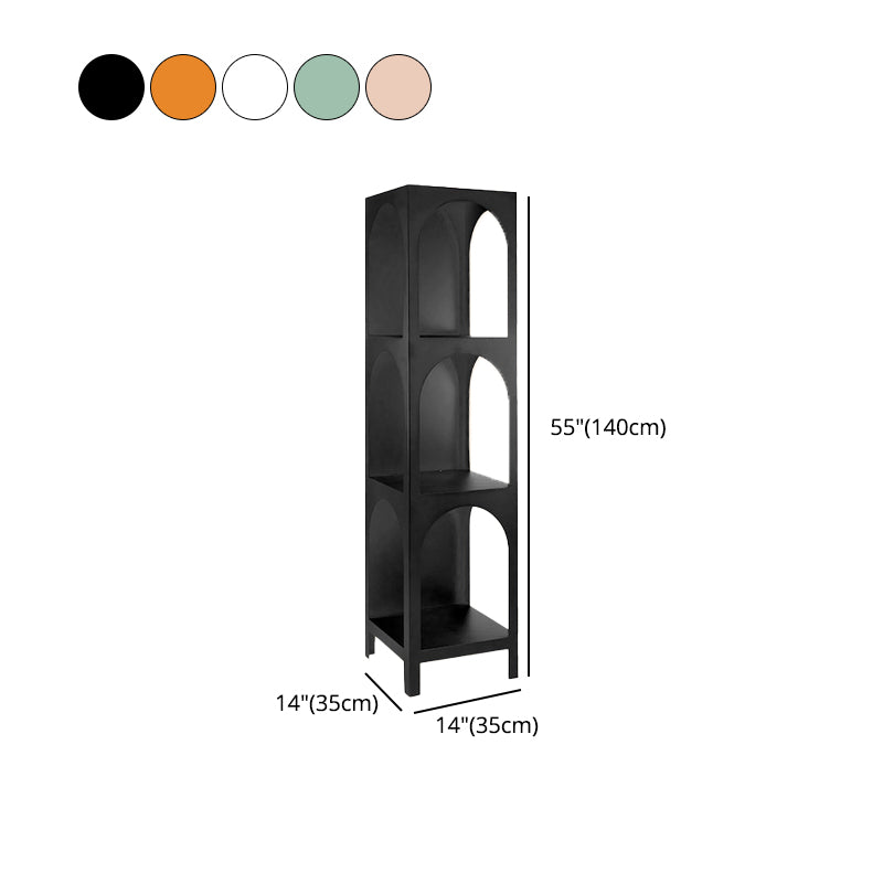 Modern Style Bookcase 13.78" Wide Metal Closed Back Bookshelf for Home
