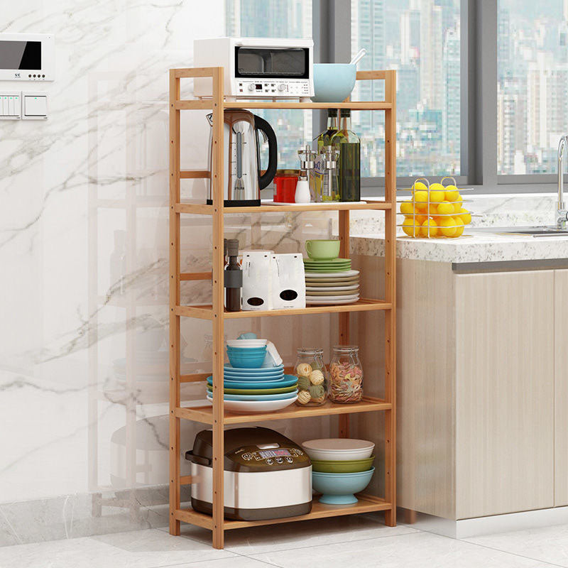 3/4/5-Shelf Manufactured Bookshelf Wood Etagere Natural Scandinavian Vertical Bookcase