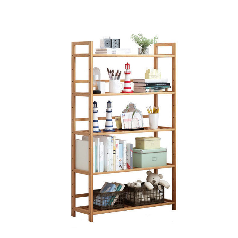 3/4/5-Shelf Manufactured Bookshelf Wood Etagere Natural Scandinavian Vertical Bookcase