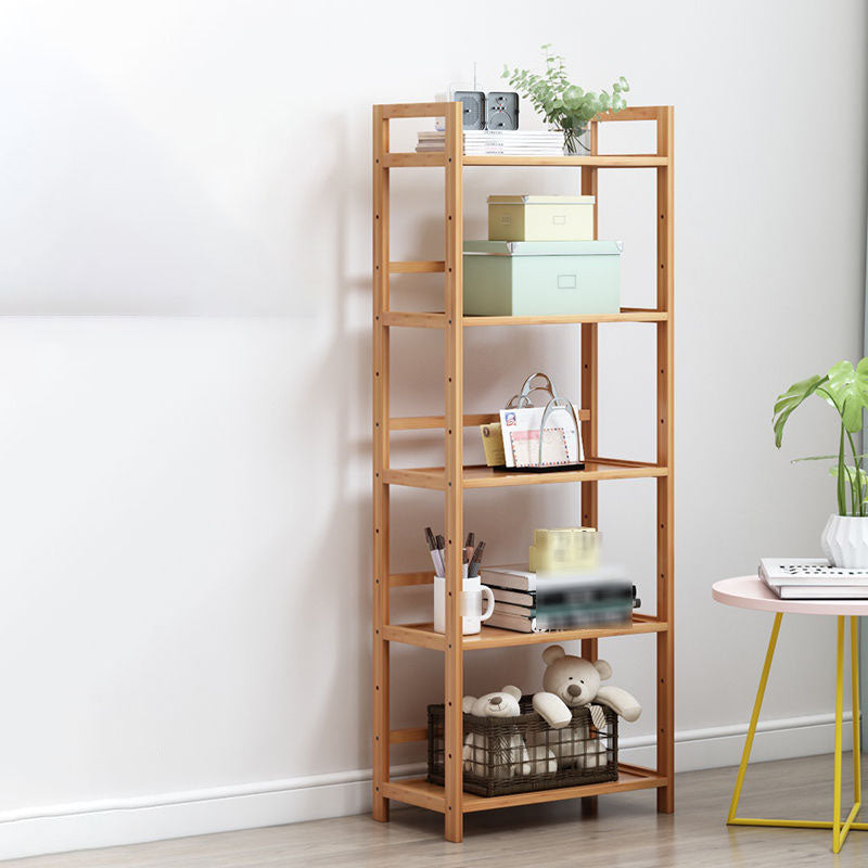 3/4/5-Shelf Manufactured Bookshelf Wood Etagere Natural Scandinavian Vertical Bookcase