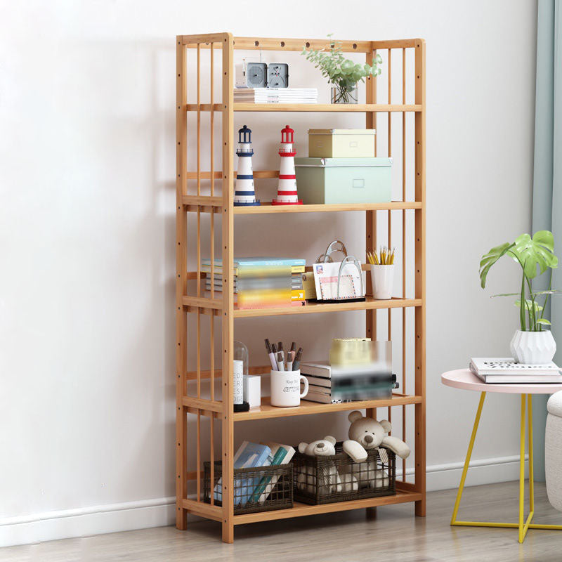 3/4/5-Shelf Manufactured Bookshelf Wood Etagere Natural Scandinavian Vertical Bookcase