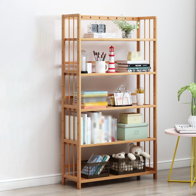 3/4/5-Shelf Manufactured Bookshelf Wood Etagere Natural Scandinavian Vertical Bookcase