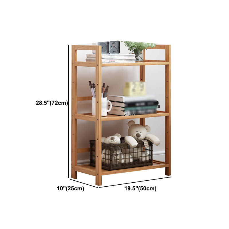 3/4/5-Shelf Manufactured Bookshelf Wood Etagere Natural Scandinavian Vertical Bookcase