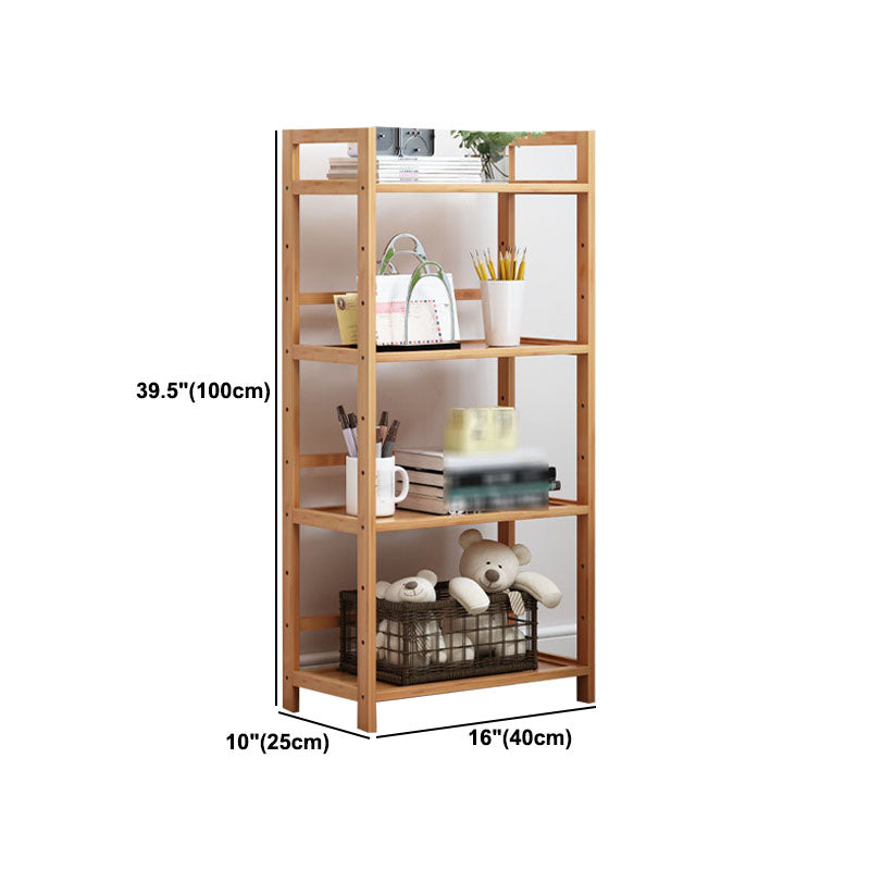 3/4/5-Shelf Manufactured Bookshelf Wood Etagere Natural Scandinavian Vertical Bookcase