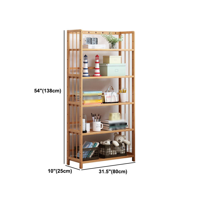 3/4/5-Shelf Manufactured Bookshelf Wood Etagere Natural Scandinavian Vertical Bookcase