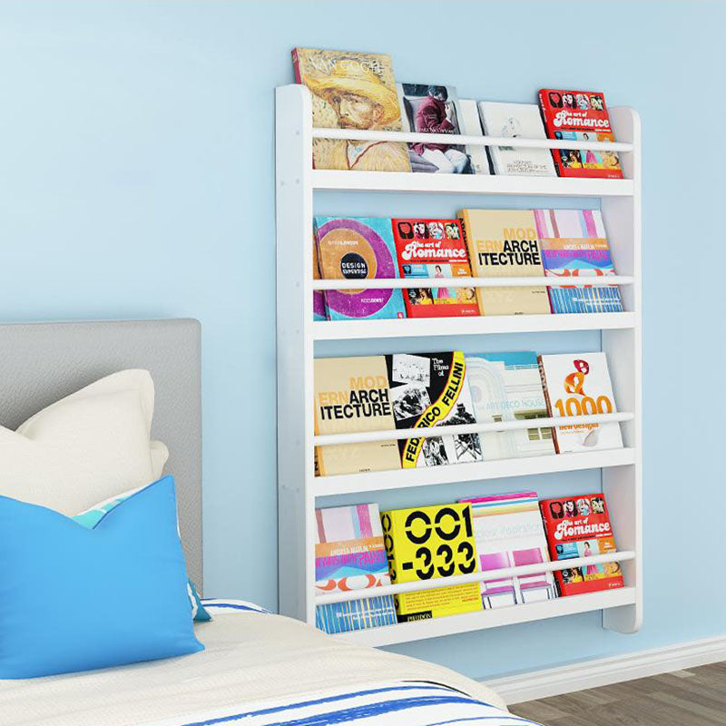 Pine Wood Wall Unit Bookshelf Scandinavian Vertical Bookcase for Home