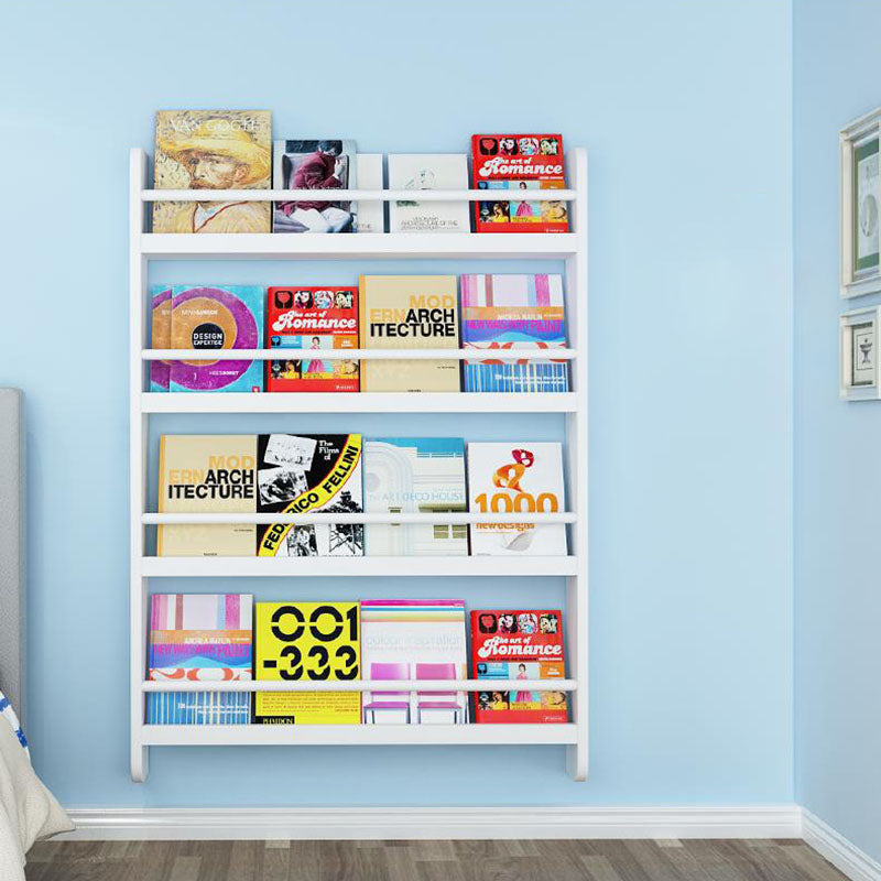 Pine Wood Wall Unit Bookshelf Scandinavian Vertical Bookcase for Home