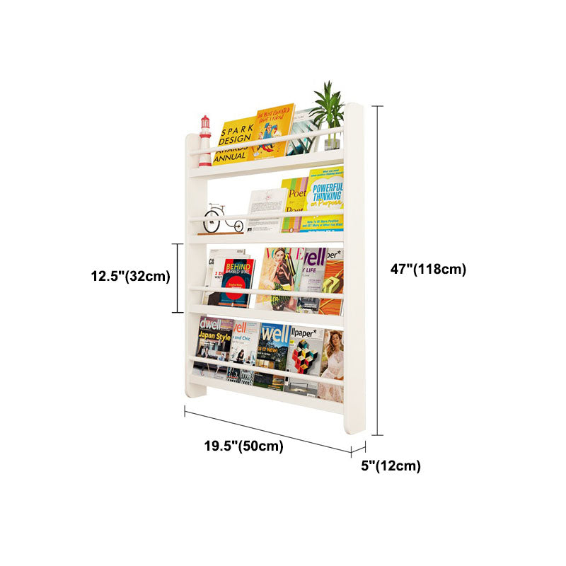 Pine Wood Wall Unit Bookshelf Scandinavian Vertical Bookcase for Home