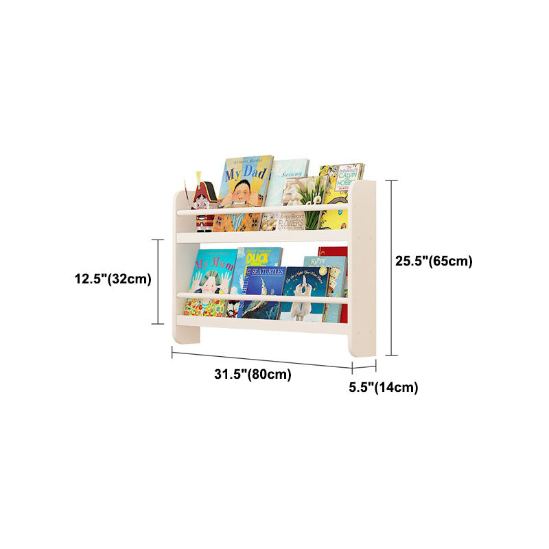 Pine Wood Wall Unit Bookshelf Scandinavian Vertical Bookcase for Home