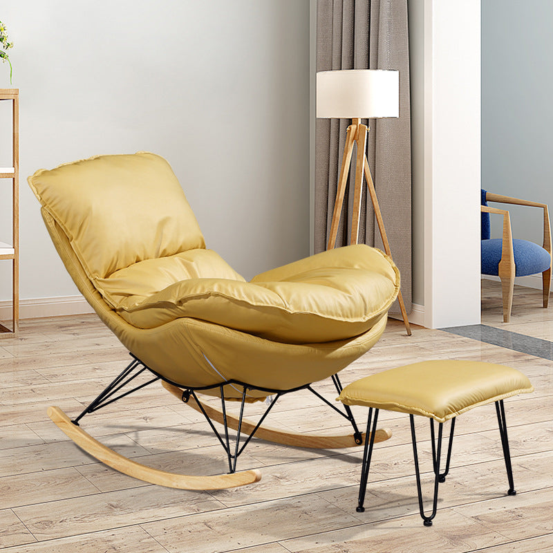 26.77" L x 37.40" W x 32.28" H Armless Lounge Chair Upholstered Accent Chair with Ottoman