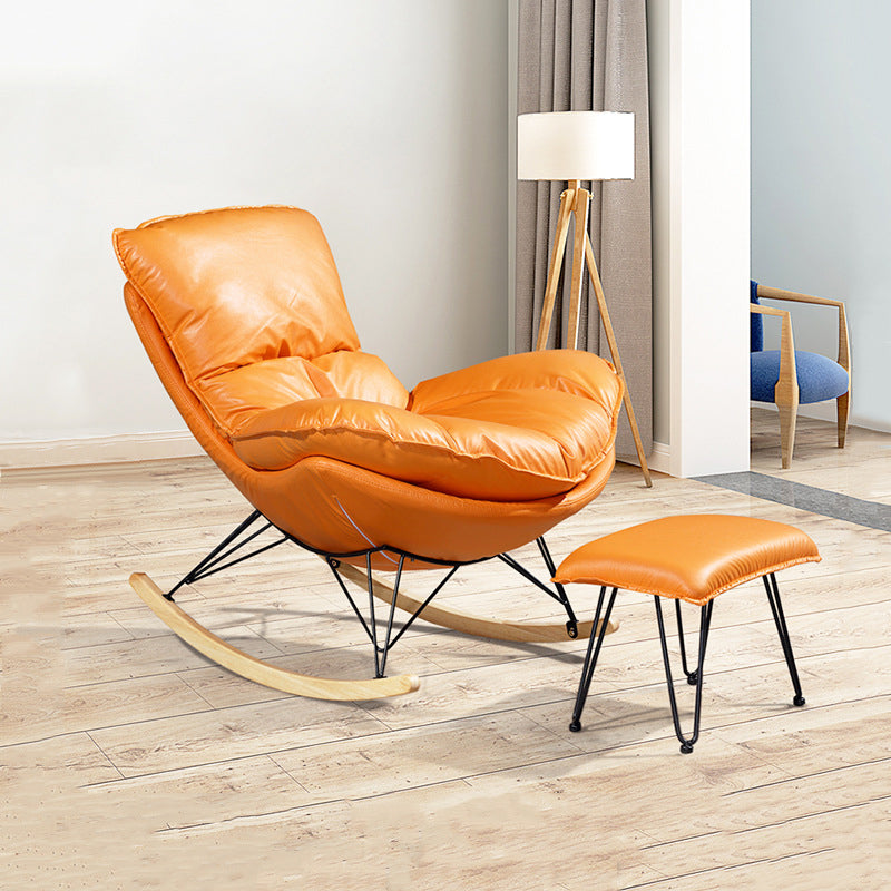 26.77" L x 37.40" W x 32.28" H Armless Lounge Chair Upholstered Accent Chair with Ottoman