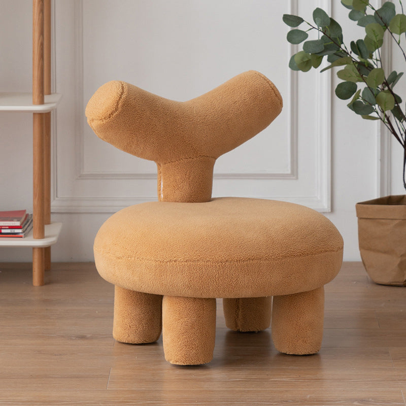 Armless Parsons Chair Wool Chair  Fixed Back Chair for Living Room