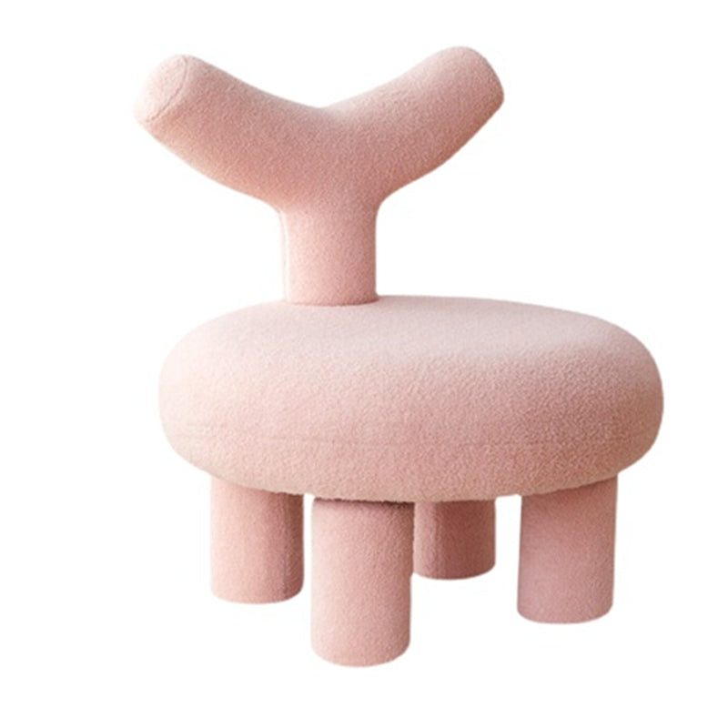 Armless Parsons Chair Wool Chair  Fixed Back Chair for Living Room