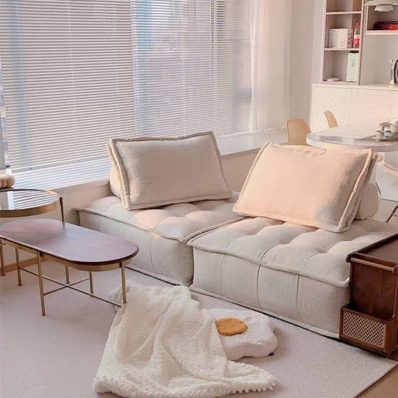 Faux leather Parsons Chair Removable Cushions Armless Chair for Living Room