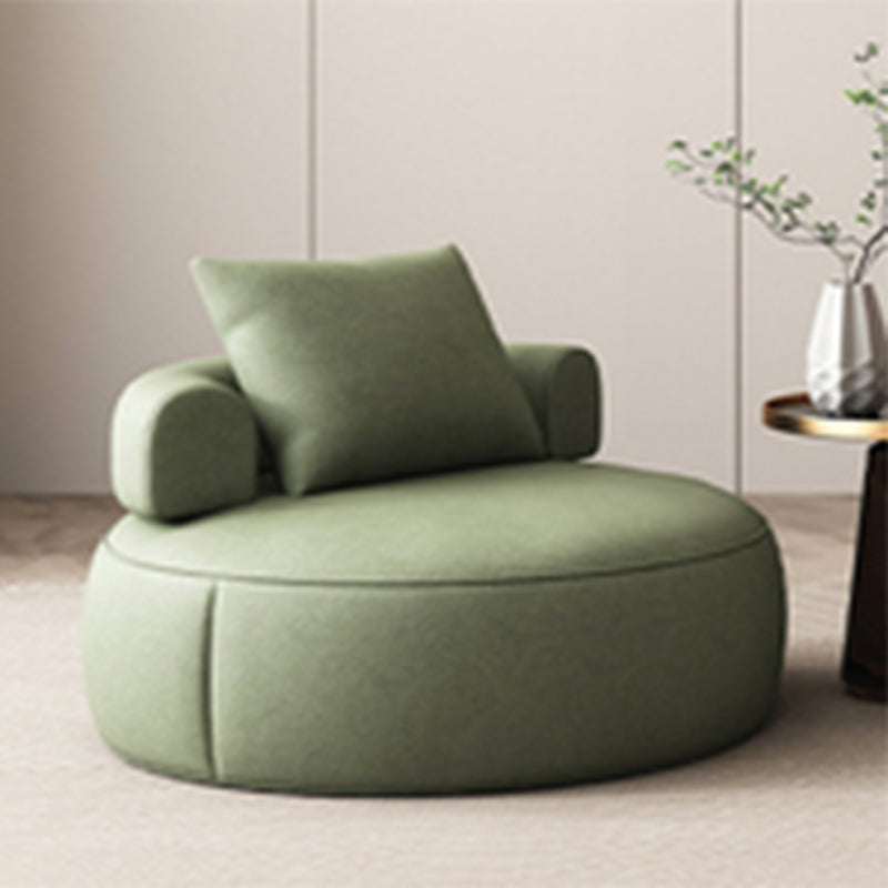 Faux Leather Slipper Chair Armless  Chair with Pillow for Living Room