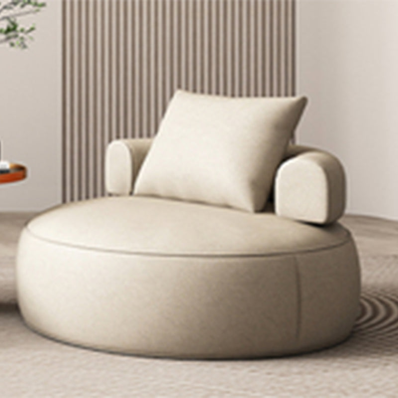 Faux Leather Slipper Chair Armless  Chair with Pillow for Living Room
