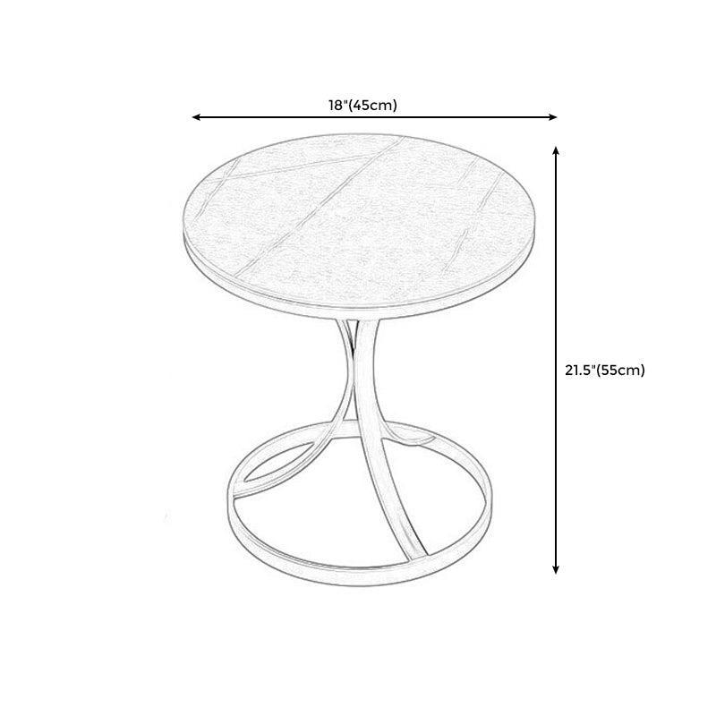 Modern Faux Marble Top End Table 21.6 "Tall Pedestal End Table