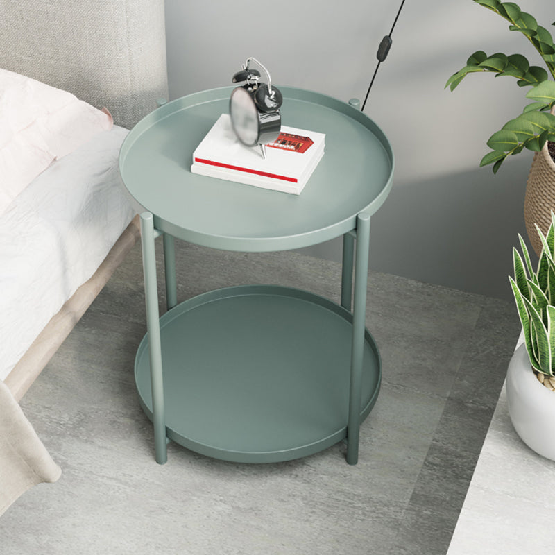 Nordic Round Metal Storage End Table 16.54" x 16.54" x 20.47" Sofa Side Table