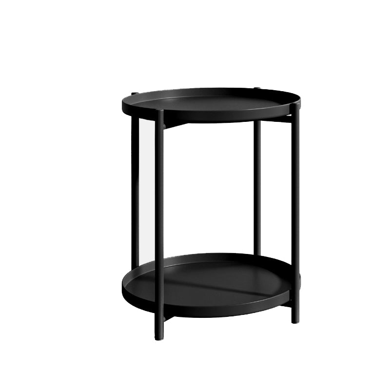 Nordic Round Metal Storage End Table 16.54" x 16.54" x 20.47" Sofa Side Table