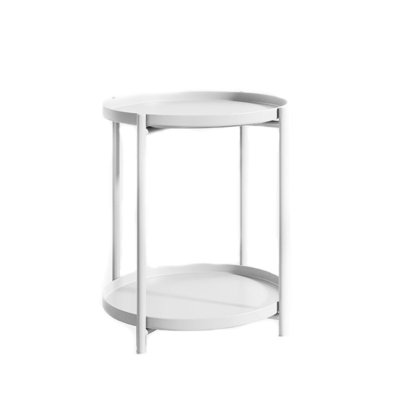 Nordic Round Metal Storage End Table 16.54" x 16.54" x 20.47" Sofa Side Table