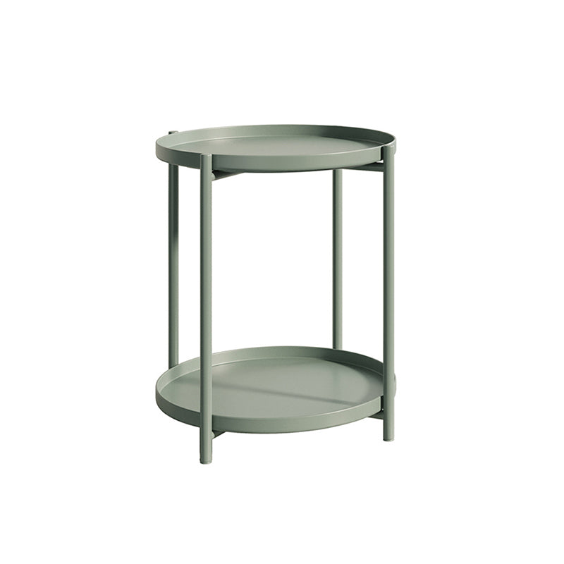 Nordic Round Metal Storage End Table 16.54" x 16.54" x 20.47" Sofa Side Table