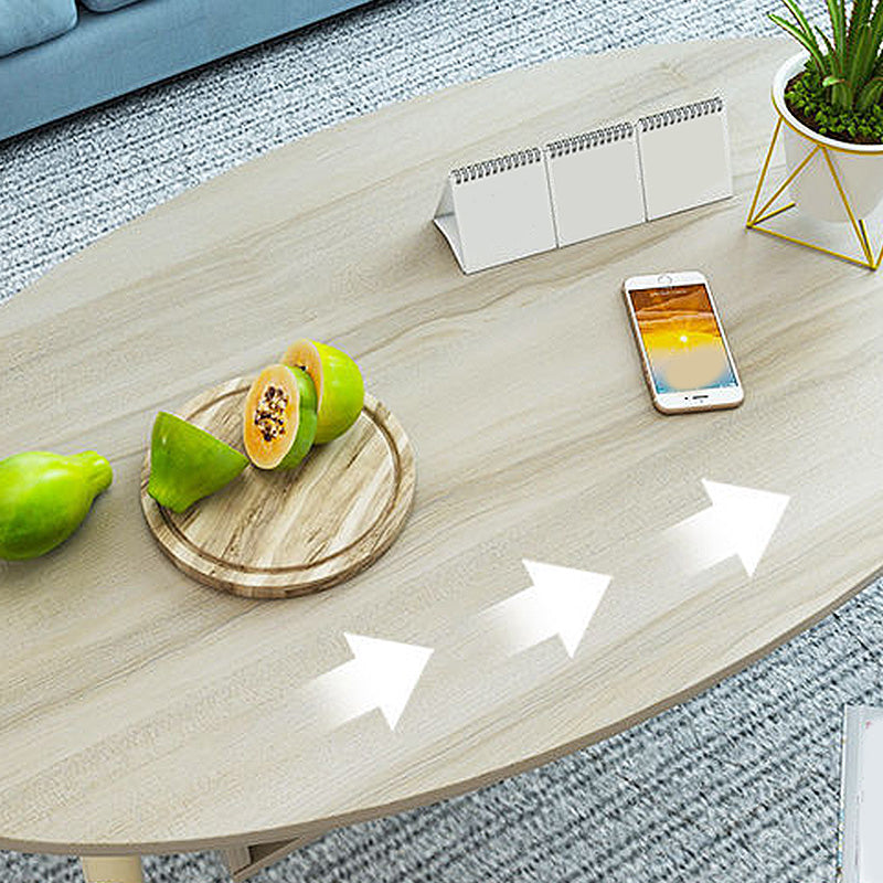 4 Legs Base Design Wood Color Solid Wood White/wood-based Panel Top Coffee Table