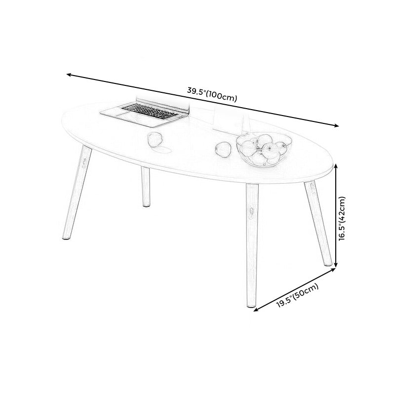 4 Legs Base Design Wood Color Solid Wood White/wood-based Panel Top Coffee Table
